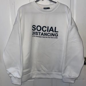 Shein Women’s White Social Distancing Sweatshirt 2XL